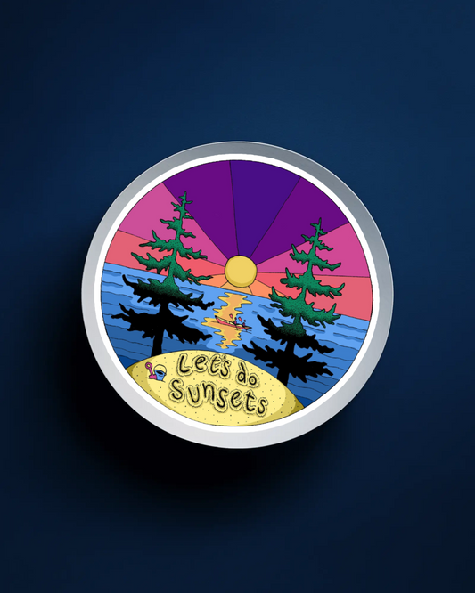 Durable, die-cut Let's Do Sunses Sticker