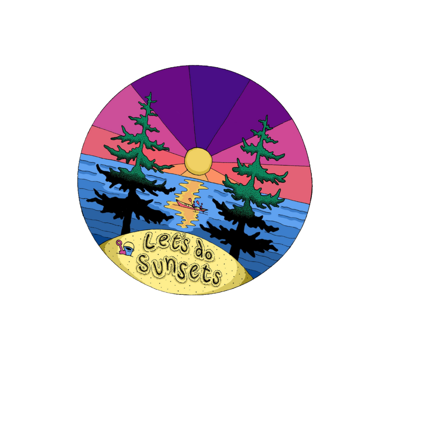 Durable, die-cut Let's Do Sunses Sticker