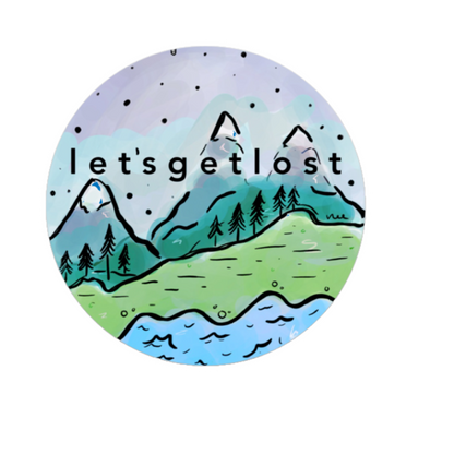 Durable vinyl, die-cut Let's Get Lost Sticker