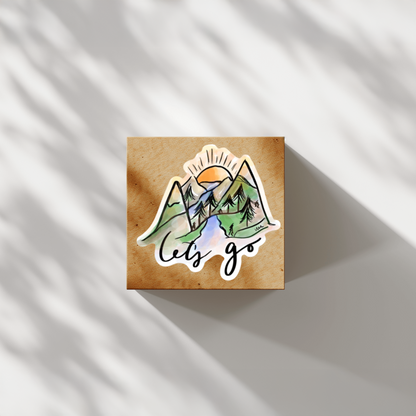 Durable, vinyl, die-cut, Let's Go Sticker.