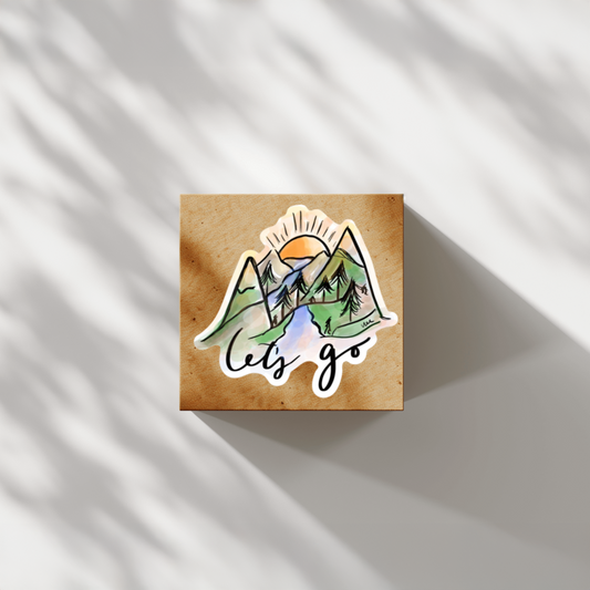 Durable, vinyl, die-cut, Let's Go Sticker.