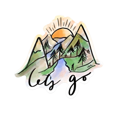 Durable vinyl, die-cut Let's Go! Pastel Sticker