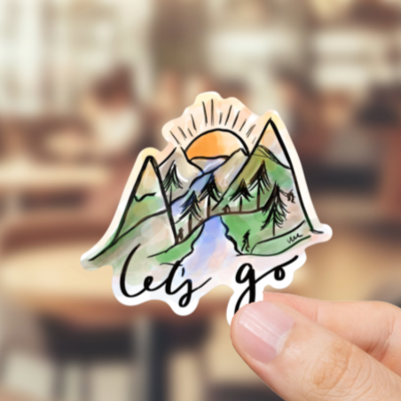Durable, vinyl, die-cut, Let's Go Sticker.