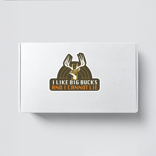 Durable, vinyl, die-cut, I Like Big Bucks Sticker.