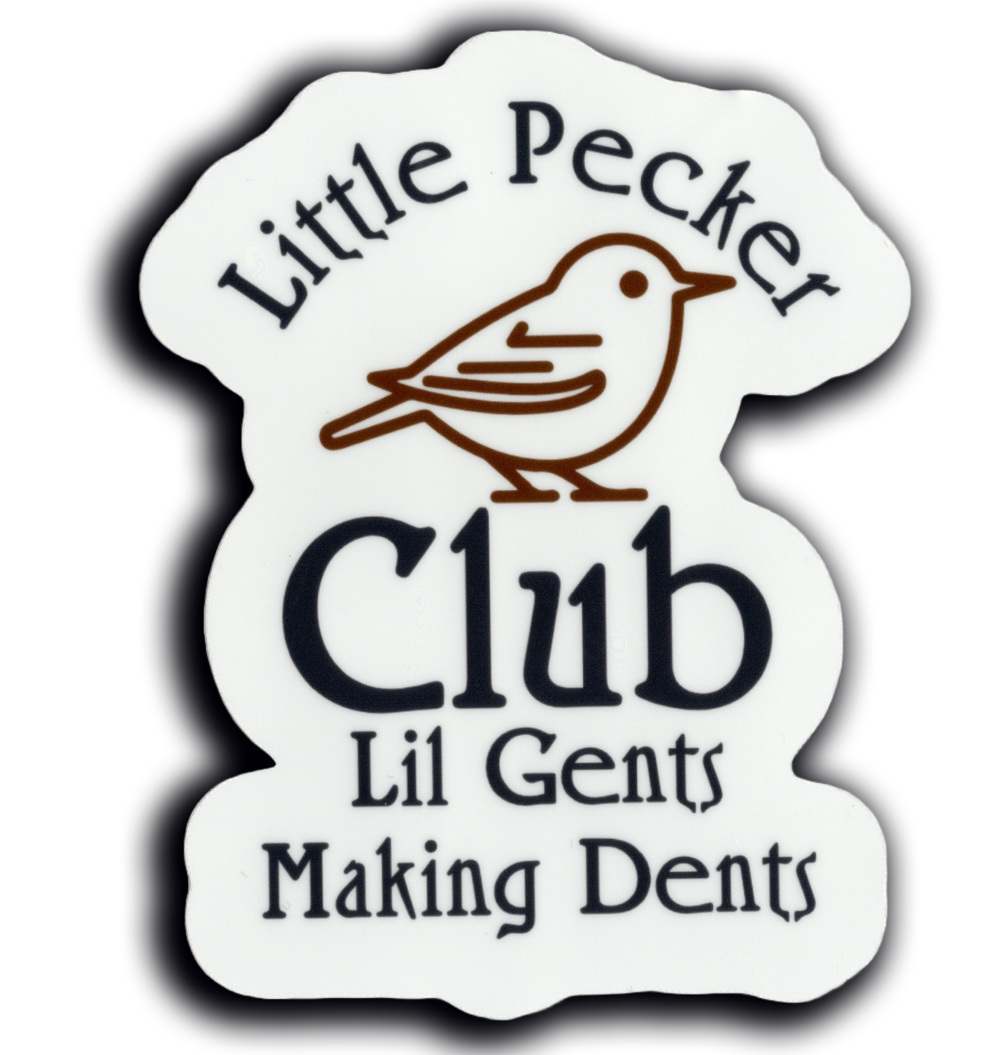 Durable vinyl, die-cut Little Pecker Sticker