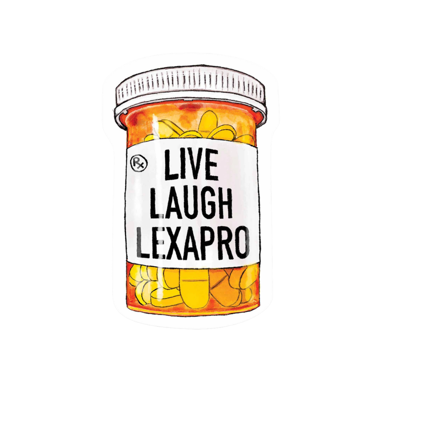 Our Live Laugh Lexapro Sticker! unique, high-quality, vinyl die-cut, eco-friendly stickers