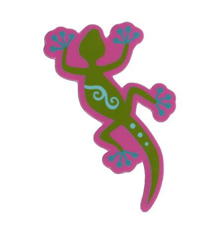 Durable, vinyl, die-cut, Green Lizard Sticker.