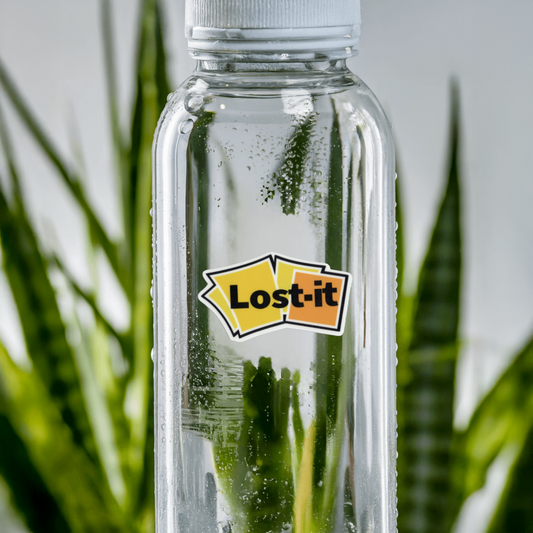 Durable, vinyl, die-cut, Lost It Sticker.