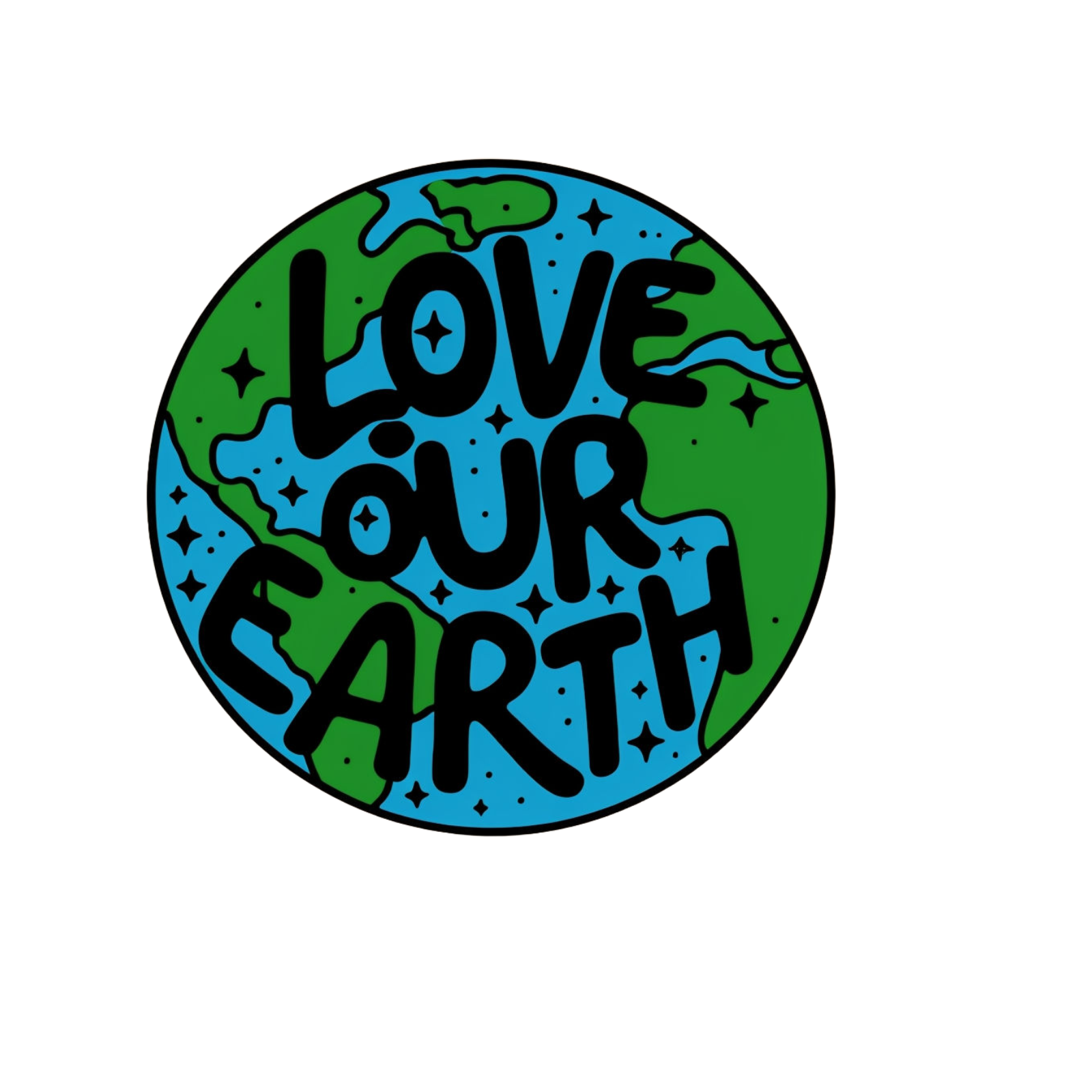 Durable vinyl die-cut Love Earth Sticker