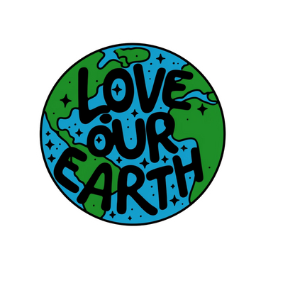 Durable vinyl die-cut Love Earth Sticker