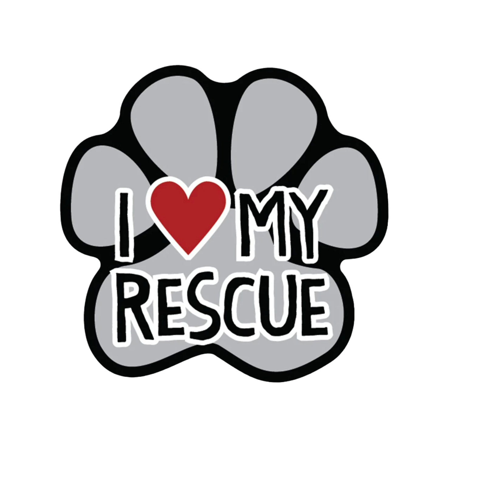Durable vinyl, die-cut Love My Rescue Sticker