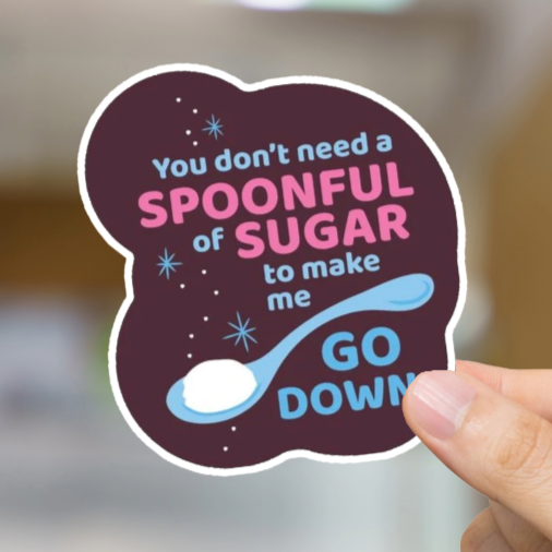 Durable, vinyl, die-cut, Make Me Go Down Sticker.