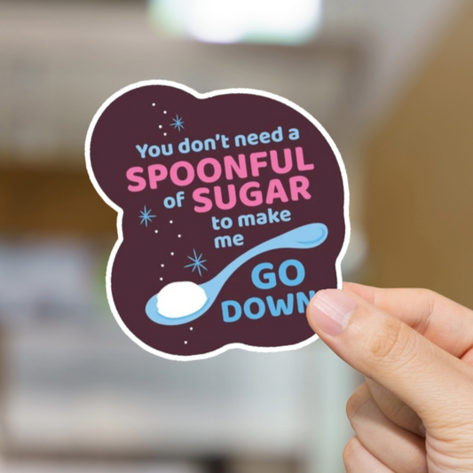 Durable, vinyl, die-cut, Make Me Go Down Sticker.