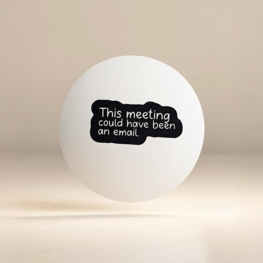 Durable, vinyl, die-cut, meeting-email-sticker.
