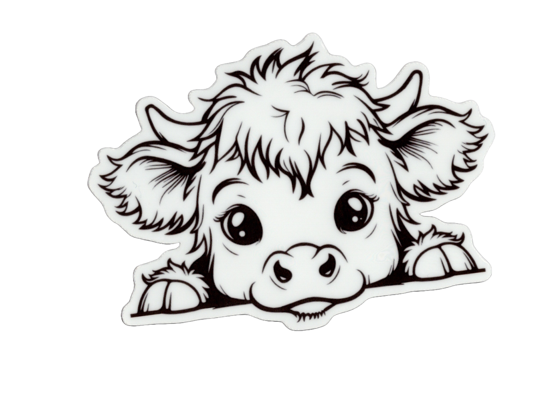 Durable vinyl, die-cut Mini Cow Sticker