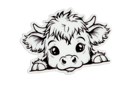 Durable vinyl, die-cut Mini Cow Sticker