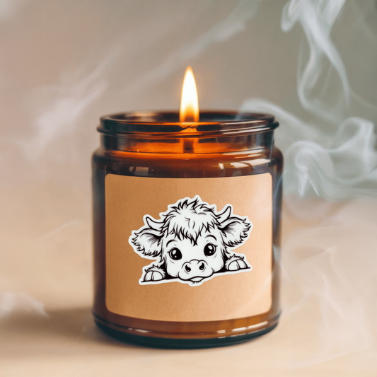 Durable, vinyl, die-cut, Mini Cow Sticker.