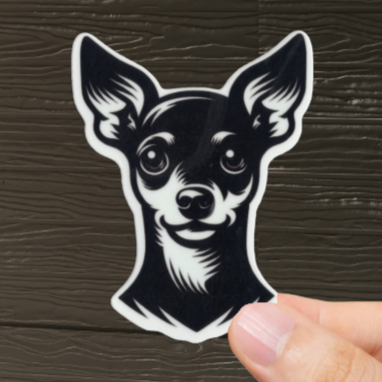 Durable, vinyl, die-cut, Miniature Pinscher Sticker.