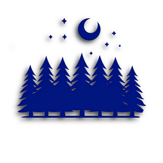 Durable vinyl, die-cut Moon Trees Sticker