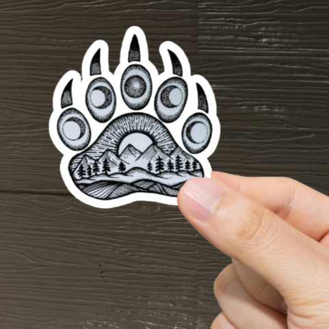 Durable, vinyl, die-cut, Moon Paw Sticker.