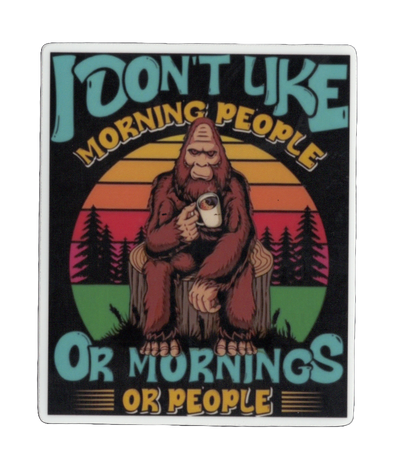 Durable vinyl, die-cut Mornings Sticker
