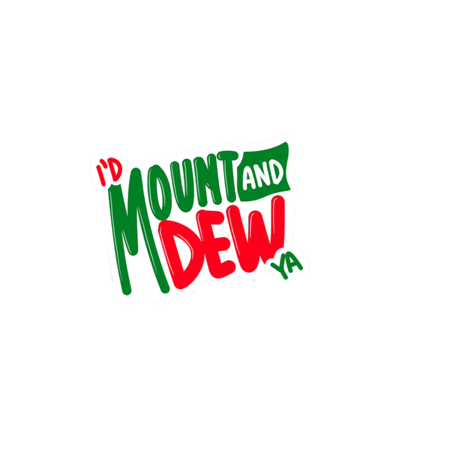 Durable vinyl die-cut Mount Dew Sticker