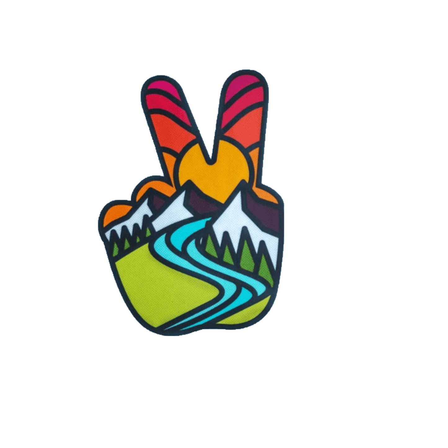 Durable vinyl, die-cut Moutain Peace Sign Sticker