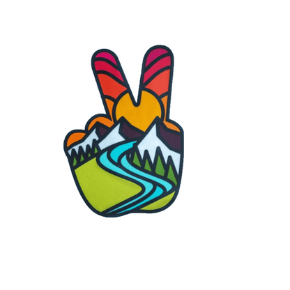 Durable vinyl, die-cut Moutain Peace Sign Sticker