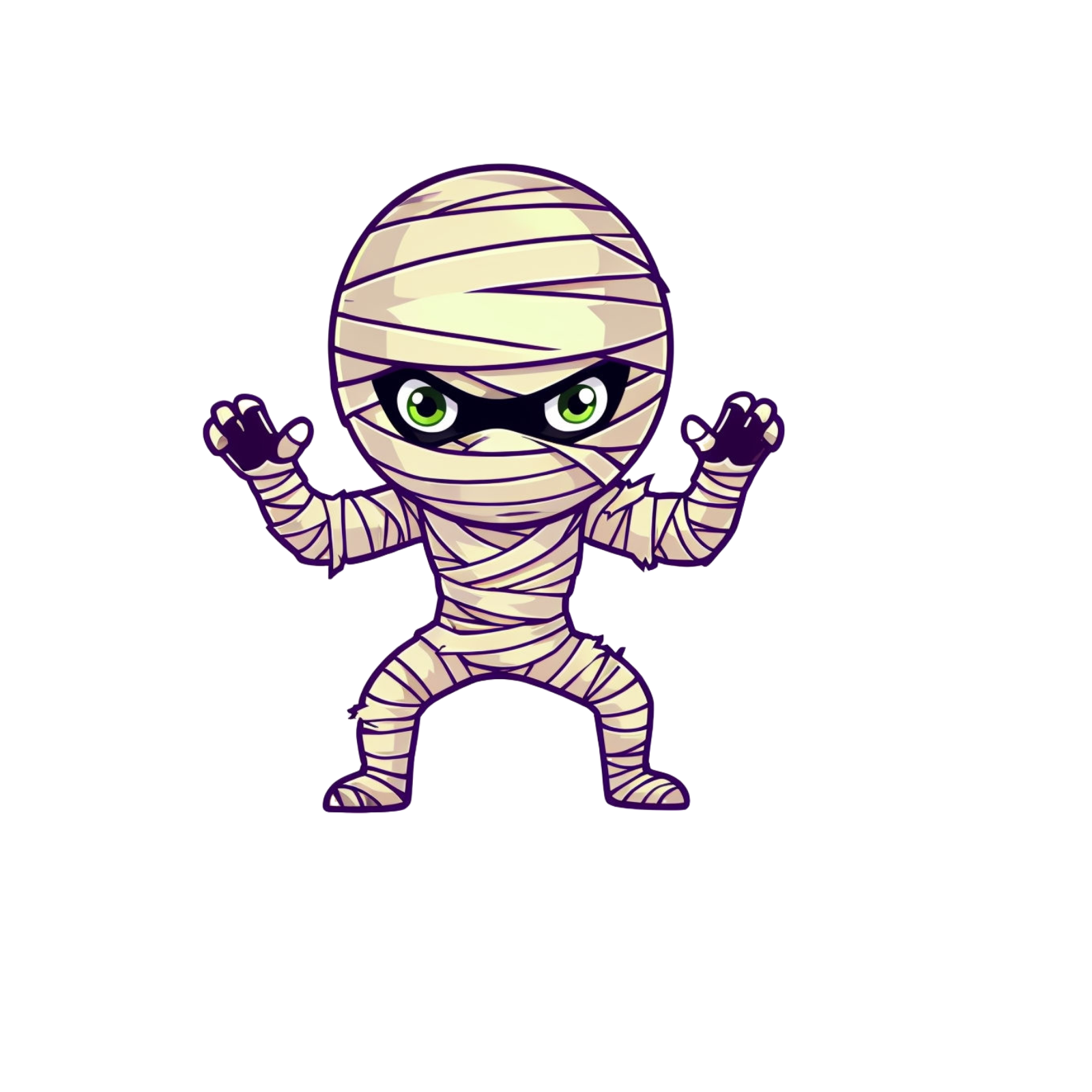 Durable, die-cut Mummy Ninja Sticker