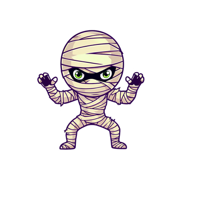 Durable, die-cut Mummy Ninja Sticker