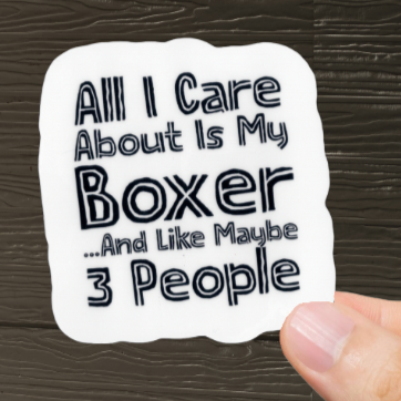 Durable, vinyl, die-cut, My Boxer Sticker.