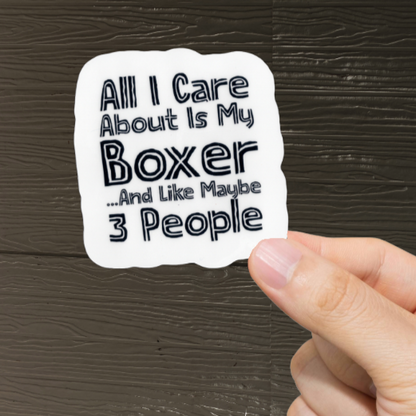 Durable, vinyl, die-cut, My Boxer Sticker.