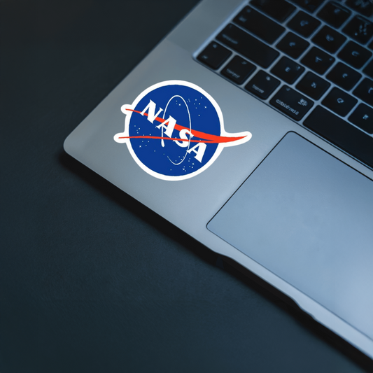 Durable, die-cut, vinyl, NASA Sticker.
