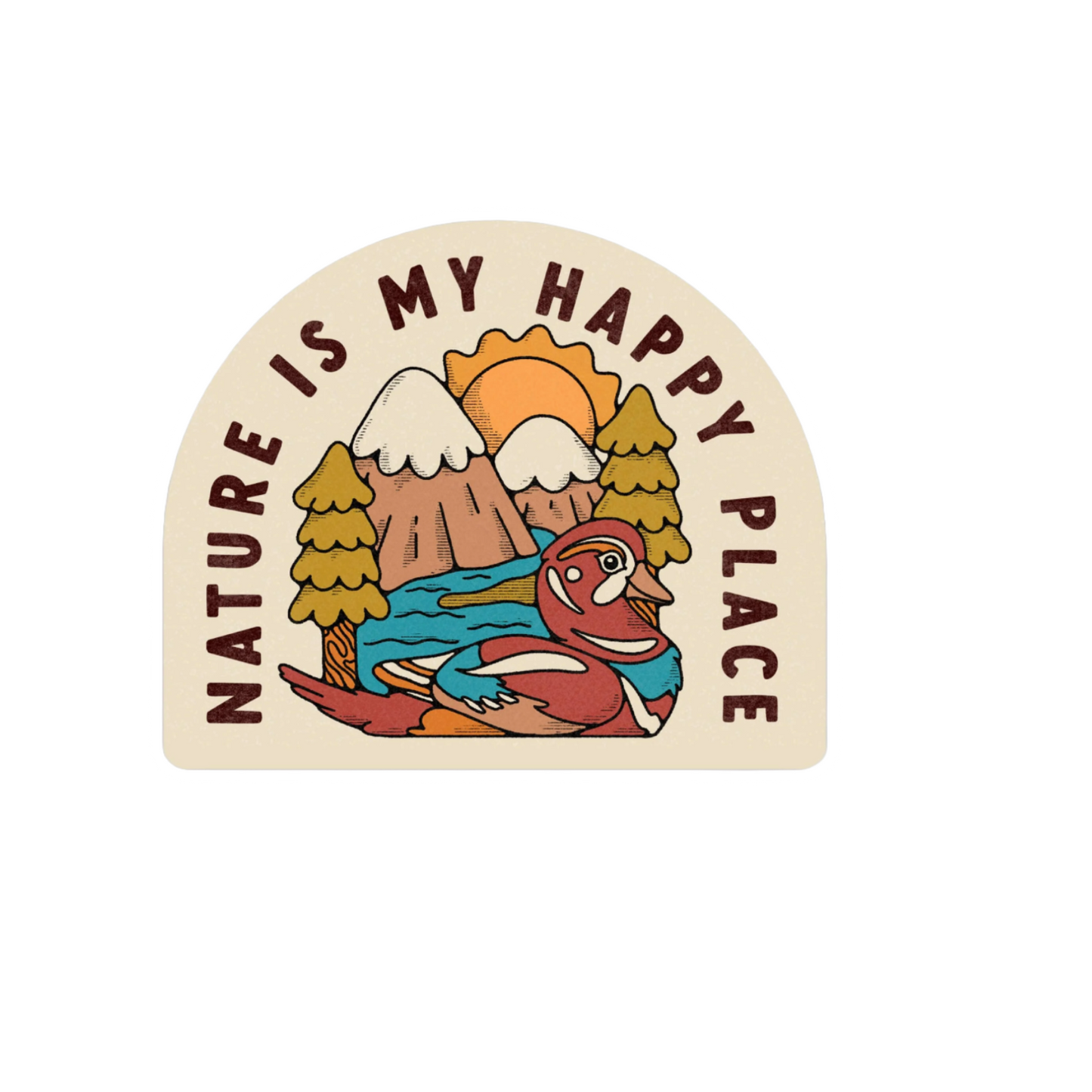 Durable vinyl, die-cut Nature My Happy Place Sticker