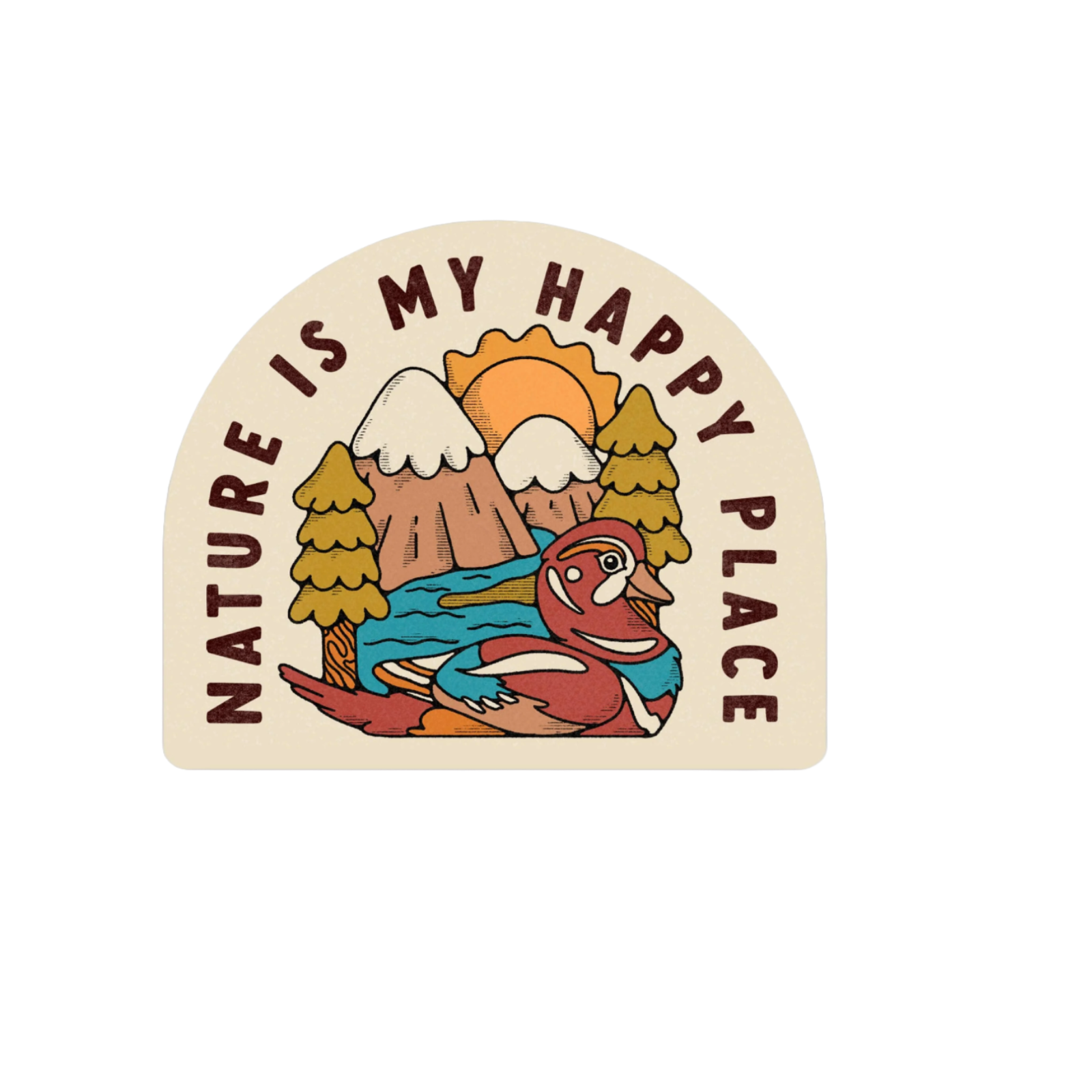 Durable vinyl, die-cut Nature My Happy Place Sticker