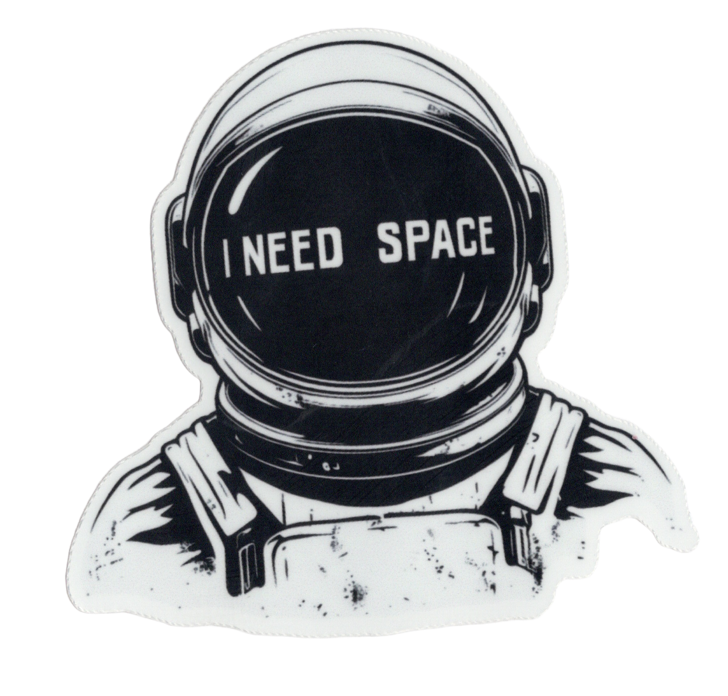 Durable vinyl die-cut Need Space Sticker