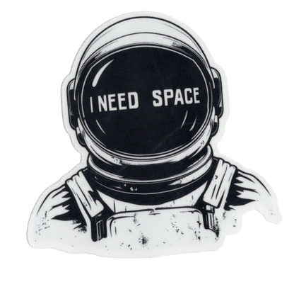 Durable vinyl die-cut Need Space Sticker