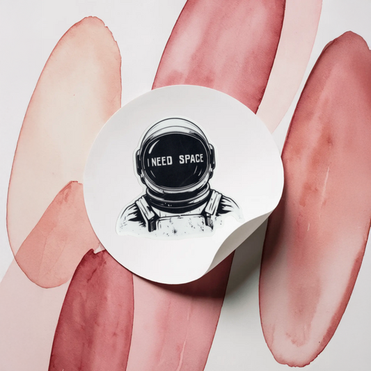 Durable, vinyl, die-cut, Need Space Sticker.