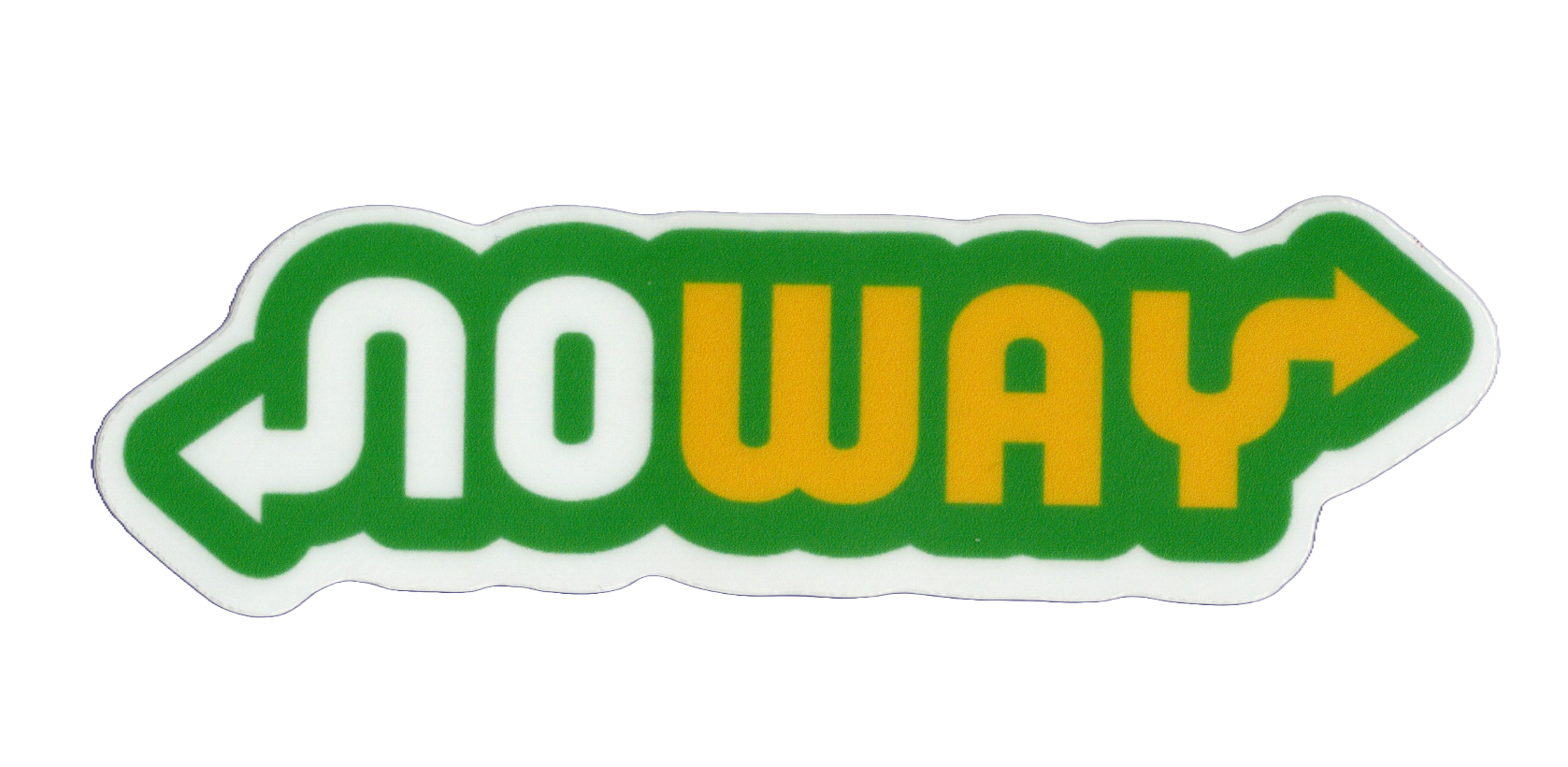 Durable vinyl, die-cut NoWay Sticker