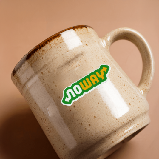 Durable, vinyl, die-cut, NoWay Sticker.