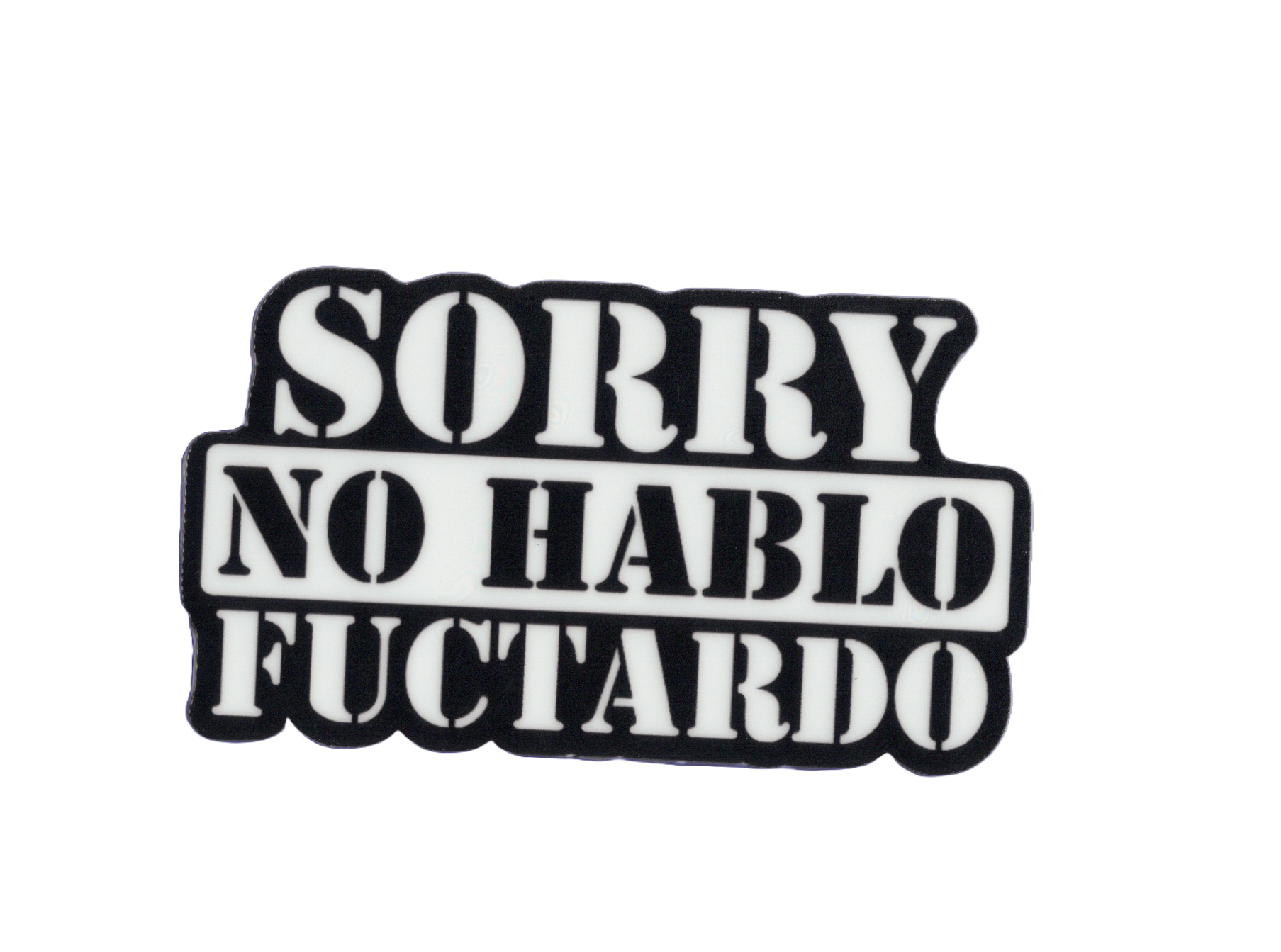 Durable vinyl, die-cut No Hablo Sticker