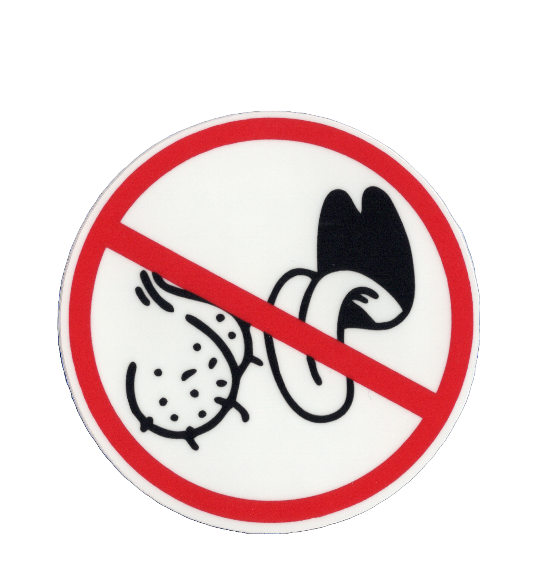 Durable vinyl, die-cut No Licks Sticker