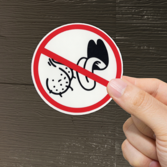 Durable, vinyl, die-cut, No Licks Sticker.