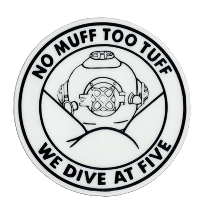 Durable vinyl, die-cut No Muff Sticker