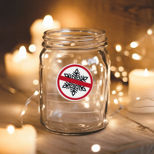 Durable, vinyl, die-cut, No Snowflakes Sticker.
