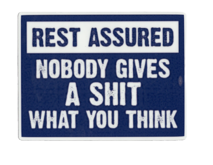 Durable vinyl, die-cut Nobody Gives Sticker