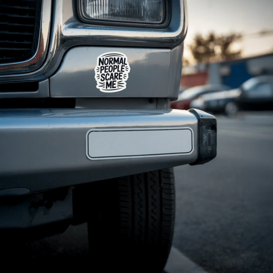 Durable, vinyl, die-cut, Normal People Scare Me Sticker.