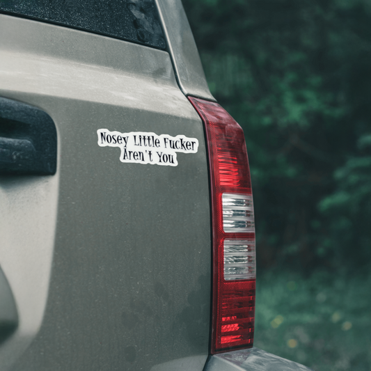 Durable, vinyl, die-cut, Nosey Little Fckr Sticker.