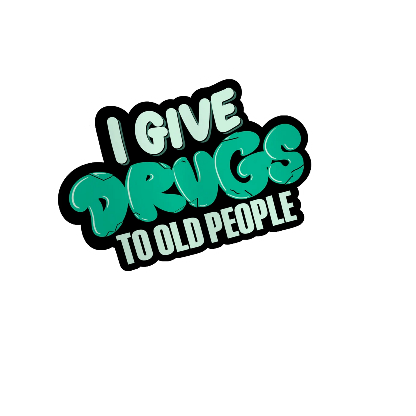 Durable vinyl die-cut Old People Sticker
