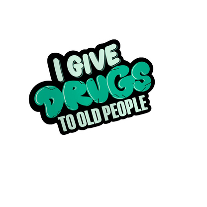 Durable vinyl die-cut Old People Sticker